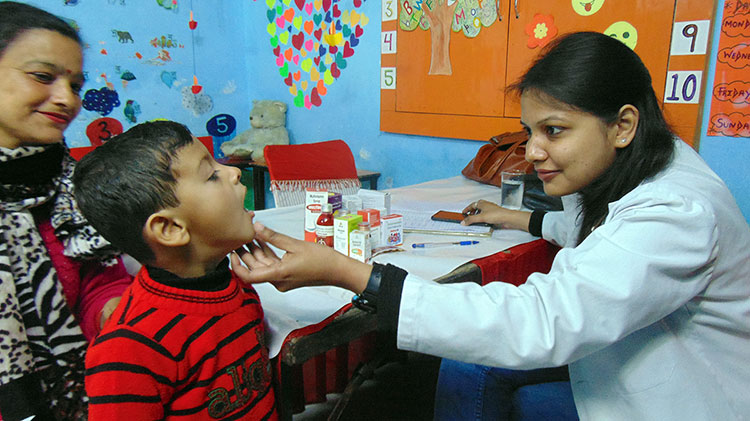 A free health camp organized at Gyananda international school